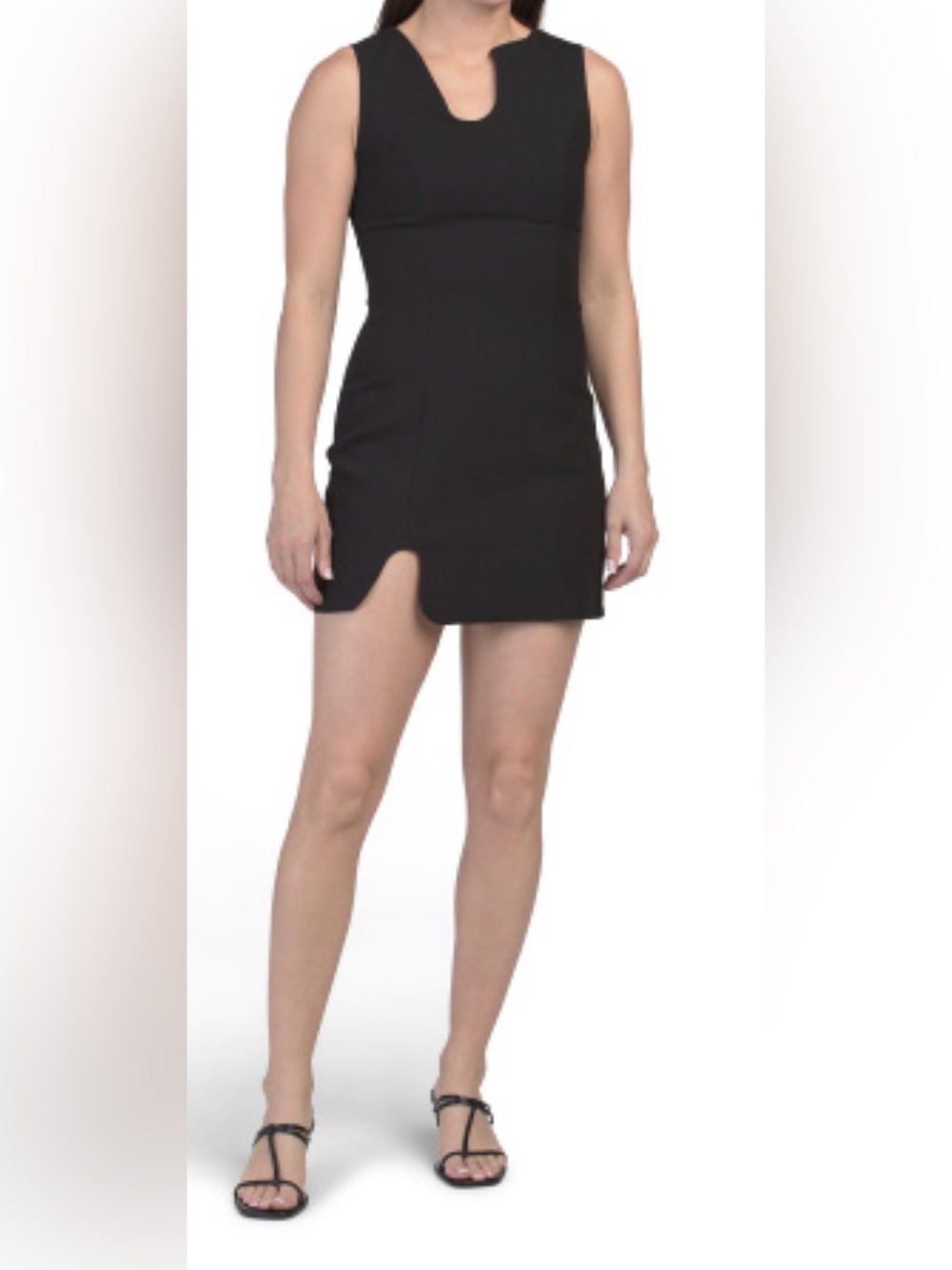 Kourt Asymmetrical Mini Black Dress